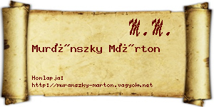 Muránszky Márton névjegykártya