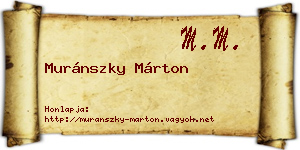 Muránszky Márton névjegykártya
